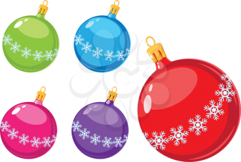 illustration of a Christmas balls with snowflakes