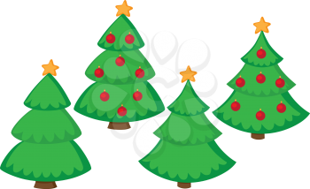 illustration of a Christmas tree and ball set