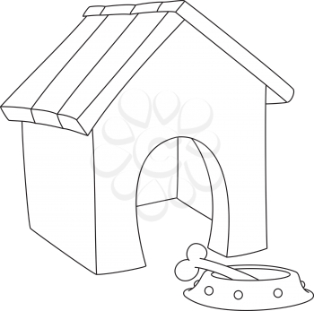 illustration of a dog house outlined
