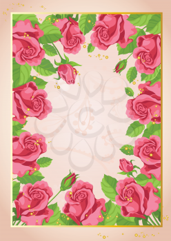 illustration of a funny roses background
