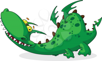 illustration of a nice green dragon