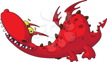 illustration of a nice red dragon