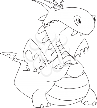 illustration of a red dragon outlined