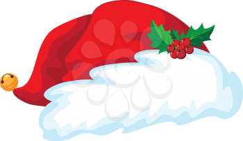 illustration of a santa hat with holly