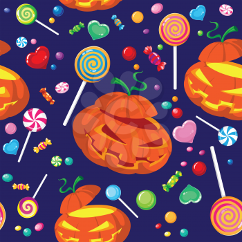 illustration of a seamless halloween candy