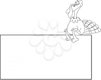 illustration of a turkey and blank outlined