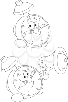 illustration of a alarm clock outlined