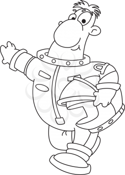 illustration of a astronaut outlined