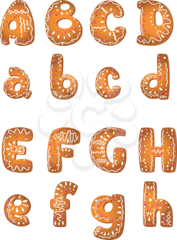 illustration of a cake letters set AH