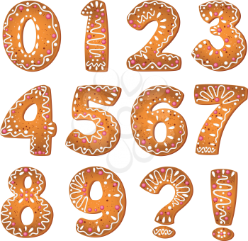 illustration of a cake numbers and symbols