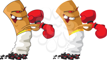 illustration of a cigarette boxer set