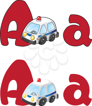 illustration of a letter A ambulance