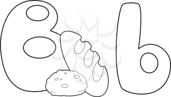 illustration of a letter B bread outlined
