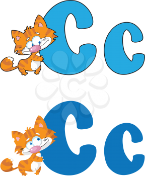 illustration of a letter C cat