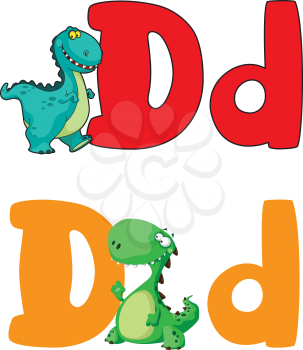 illustration of a letter D dinosaur