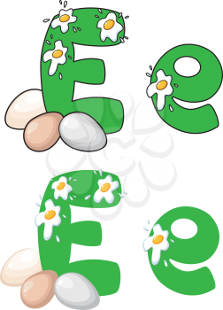 illustration of a letter E egg