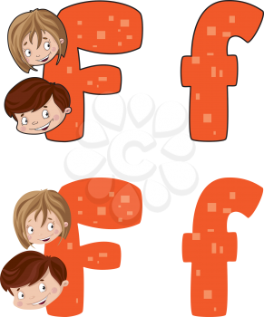 illustration of a letter F face