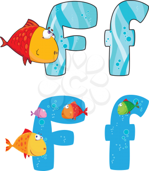 illustration of a letter F fish