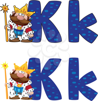illustration of a letter K king