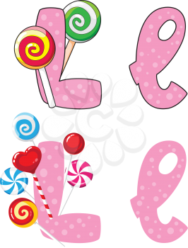 illustration of a letter L lollipops