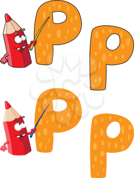illustration of a letter P pencil