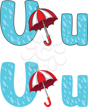 illustration of a letter U umbrella