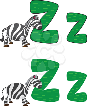 illustration of a letter Z zebra