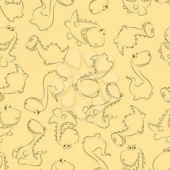 illustration of a seamless dinos pastel