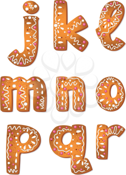 illustration of a set cookie letters J to R