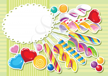 illustration of a sweets sticker background