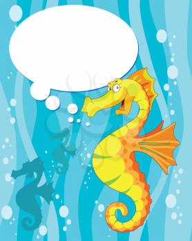 illustration of a talking sea horse