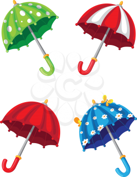 illustration of a umbrella set