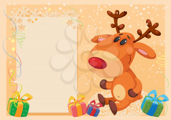 illustration of a deer with banner card