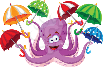 illustration of a octopus with umbrella