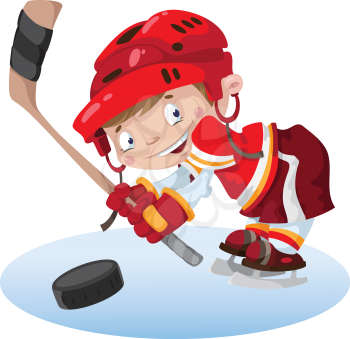 illustration of a smile boy hockey