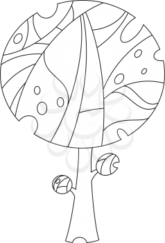 illustration of a trees funny outlined