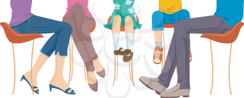 Royalty Free Clipart Image of the Loser Body of People At at Table