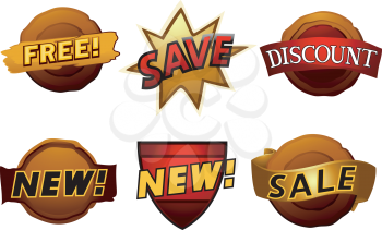Royalty Free Clipart Image of a Set of Badges