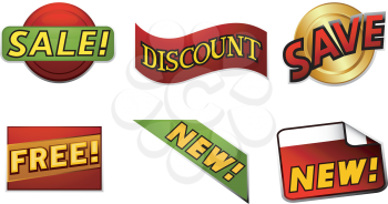 Royalty Free Clipart Image of a Set of Stickers