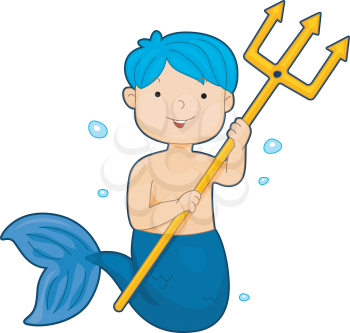 Royalty Free Clipart Image of a Merman