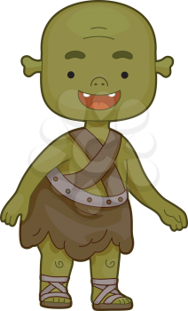 Royalty Free Clipart Image of a Smiling Ogre