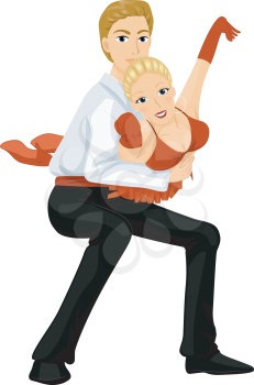 Royalty Free Clipart Image of a Dancer Lifting His Partner