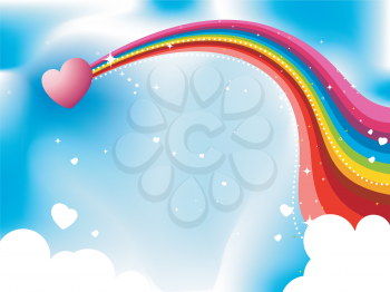 Royalty Free Clipart Image of a Heart Rainbwo