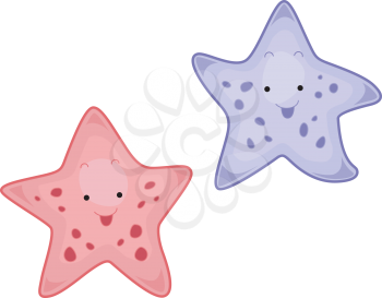 Royalty Free Clipart Image of a Starfishes