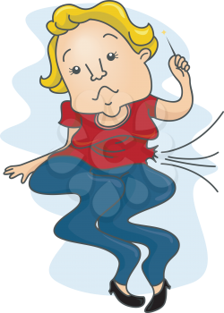Royalty Free Clipart Image of a Deflated Woman