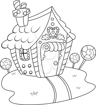 Royalty Free Clipart Image of a Gingerbread House