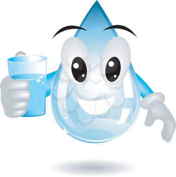 Royalty Free Clipart Image of a Waterdrop Holding a Glass