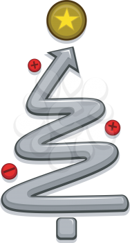 Royalty Free Clipart Image of a Game Controller Shaped Like a Christmas Tree