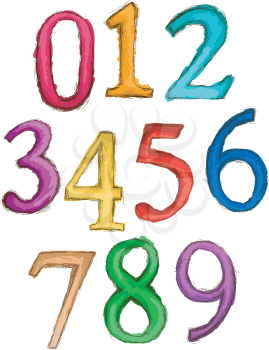 Royalty Free Clipart Image of Number to Nine