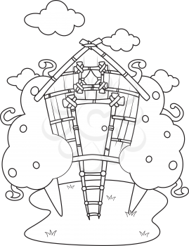 Royalty Free Clipart Image of a Tree House